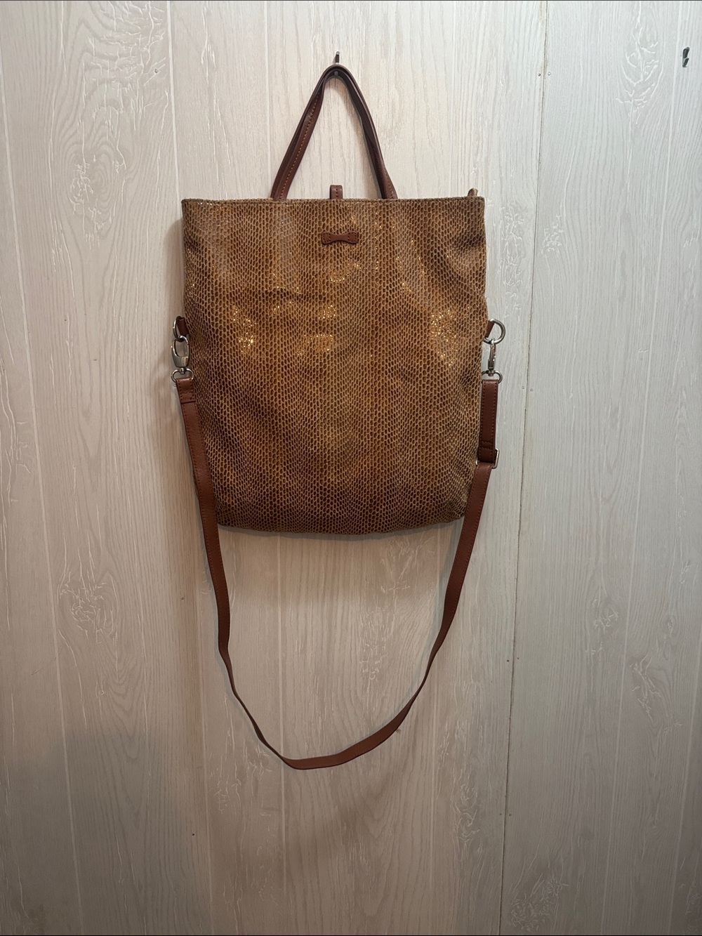 Sorial Brown Textured Hobo with Detachable Strap